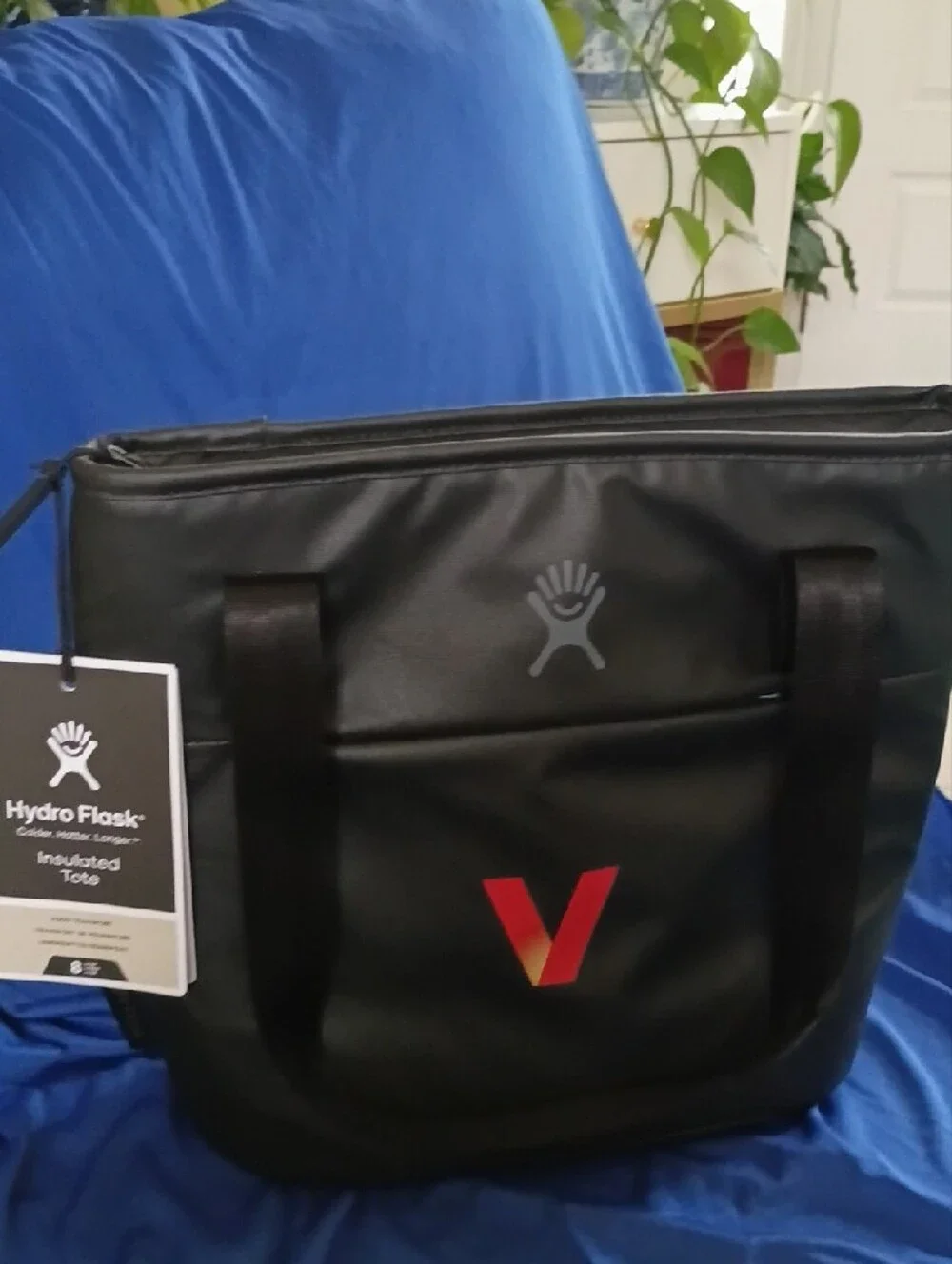 Hydro Flask Black Duffel Tote with Red V Accent